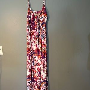 Summer maxi dress, size large, rayon/ spandex, great condition